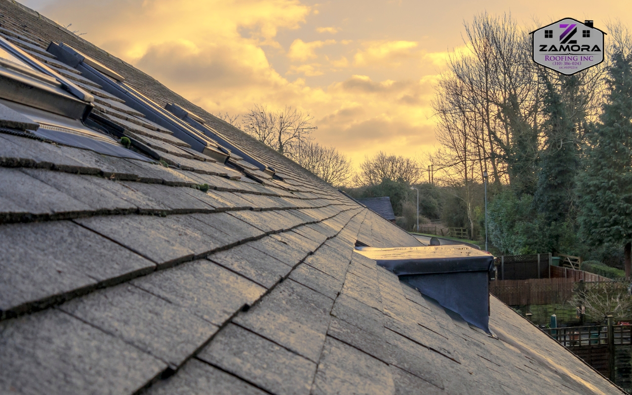 Sagging roof structure showing signs of damage